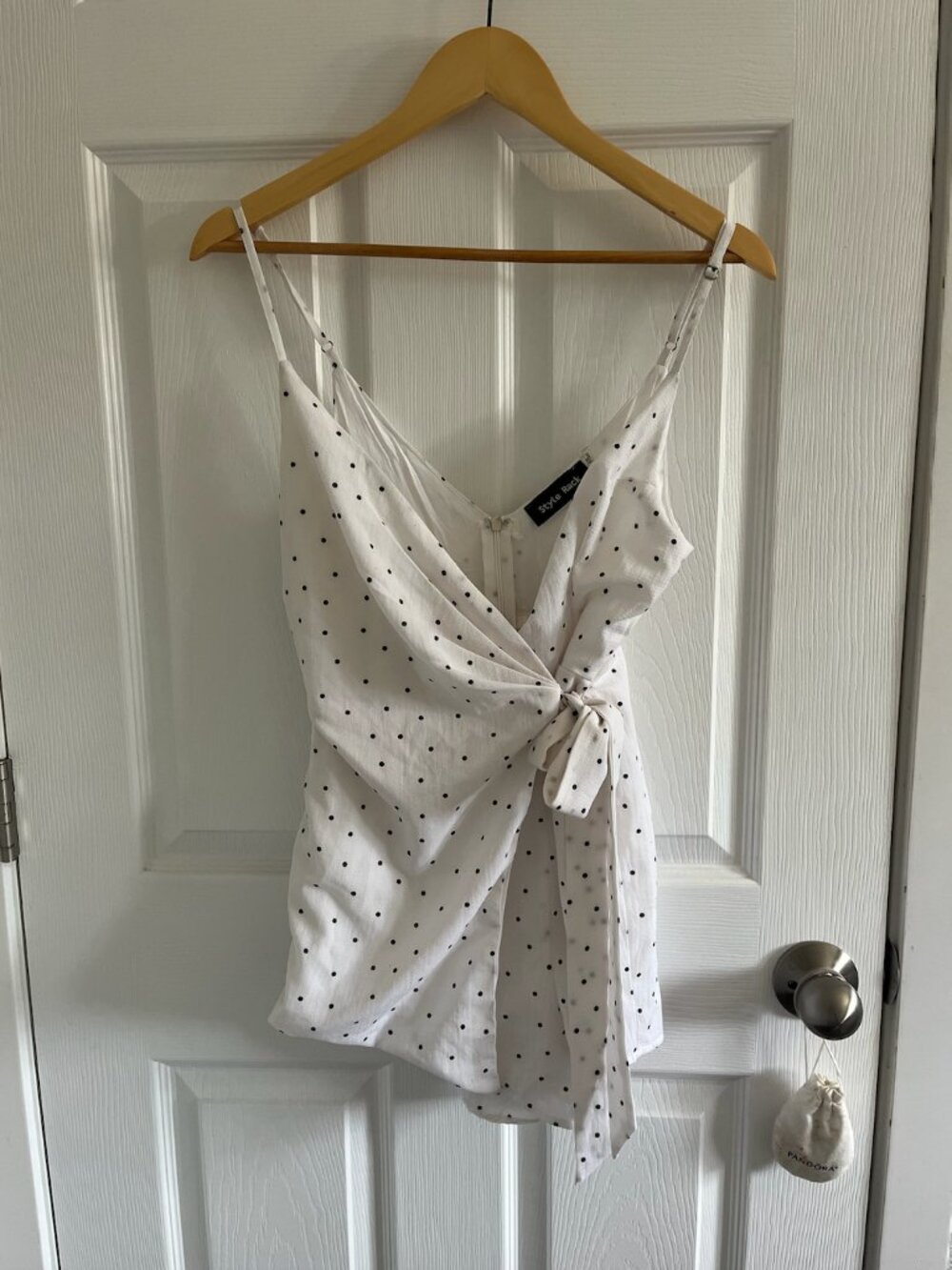 White and Black Polka Dot Romper